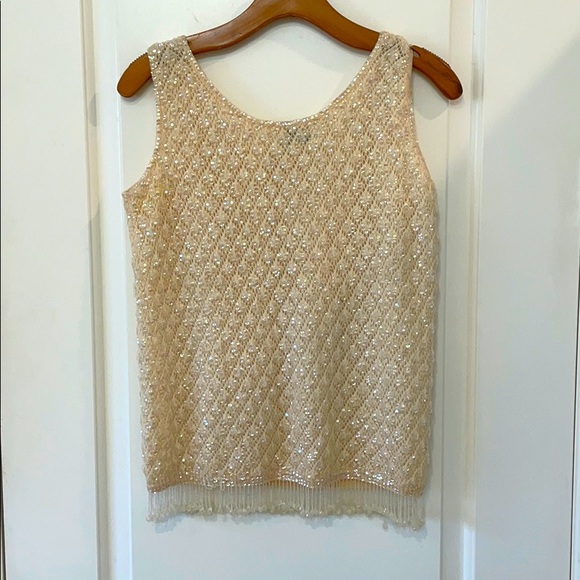 Vintage 1950s Hand Beaded Wool Top by Cyn Les - Picture 6 of 8